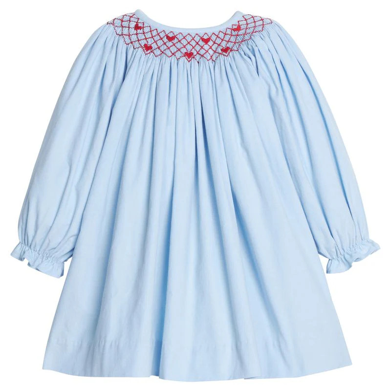 Little English Smocked Bishop Dress- Hearts | JoJo Mommy