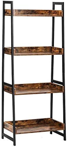 IRONCK Industrial Bookshelf 4-Tier, Bookcase 60" H Ladder Shelf, Storage Shelves Rack Shelf Unit,... | Amazon (US)