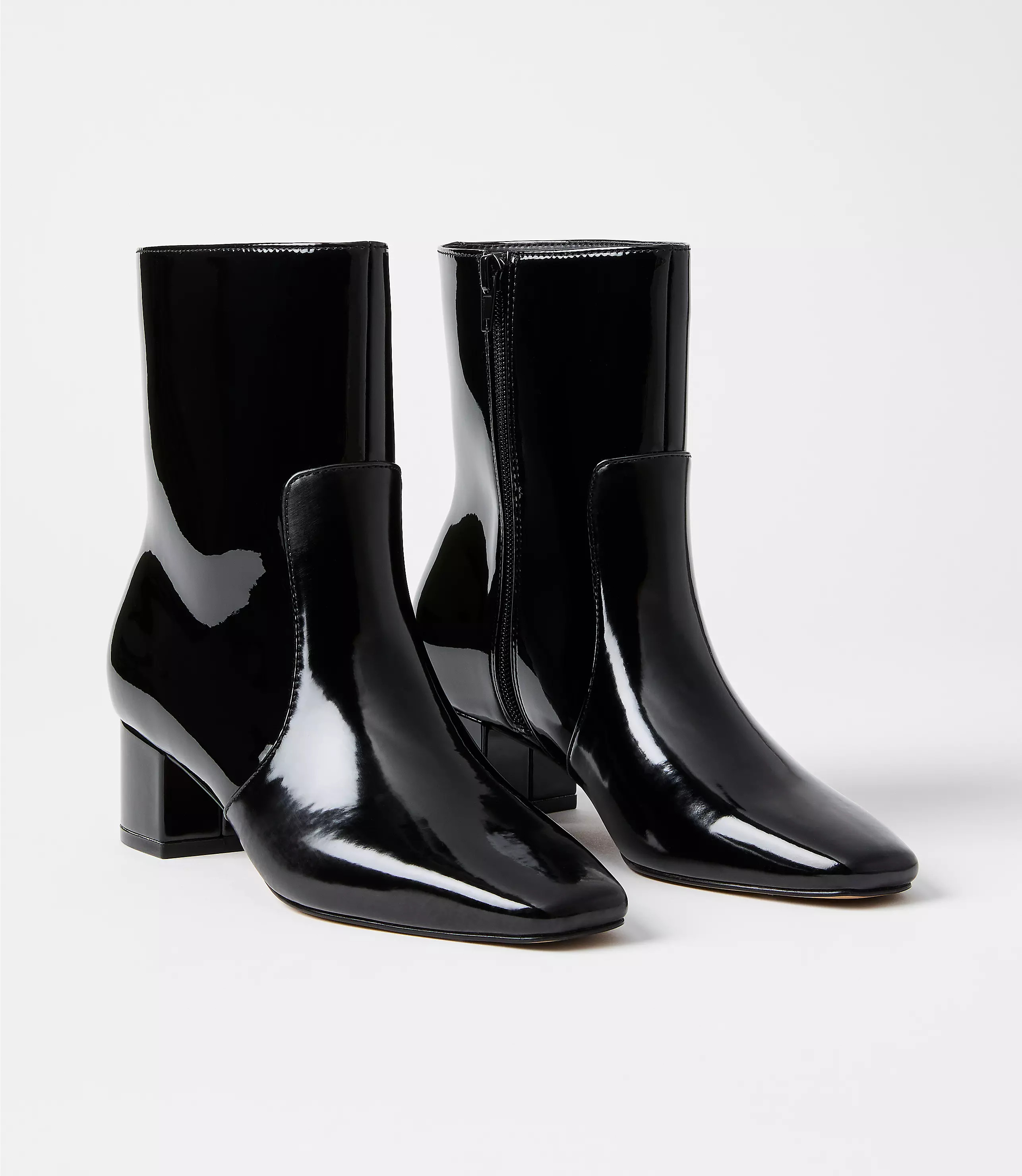 Patent Block Heel Booties | LOFT
