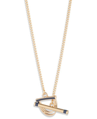 Gold-Tone Stirrup Pendant Necklace | Macy's