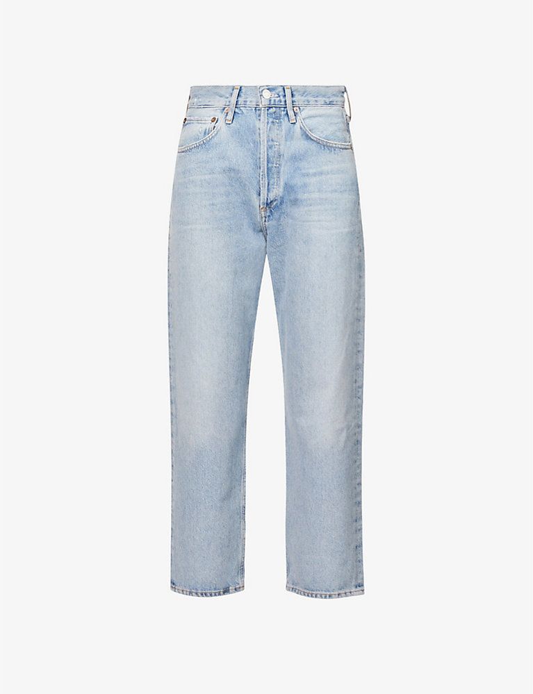 90s Crop straight-leg high-rise organic-cotton denim jeans | Selfridges