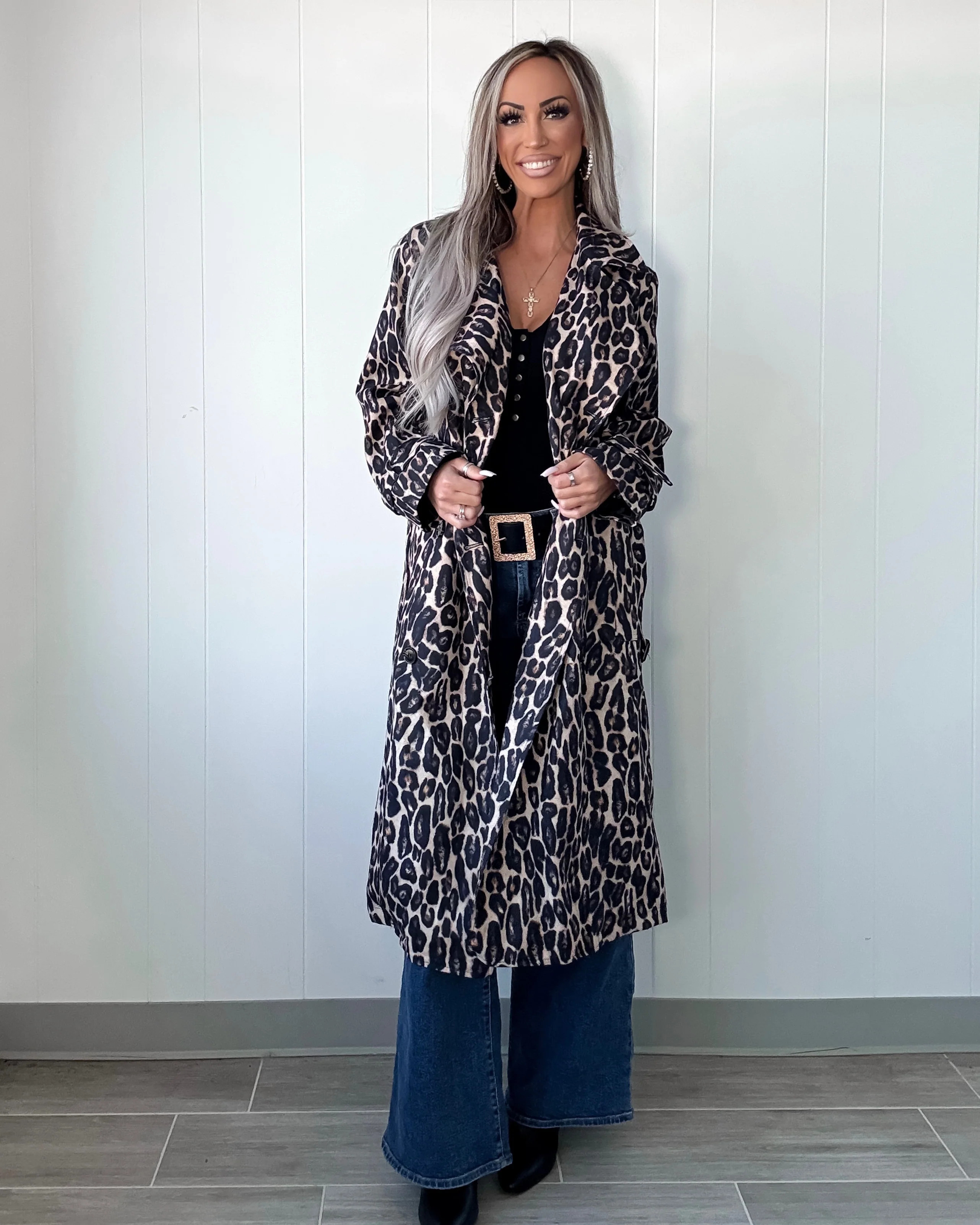 Runway Wild Leopard Trench Coat | Bar T Boutique