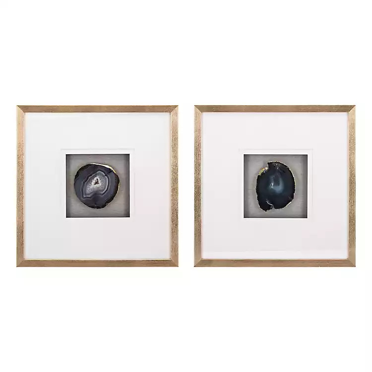 Blue Agate Shadowbox Framed Wall Plaques, Set of 2 | Kirkland's Home