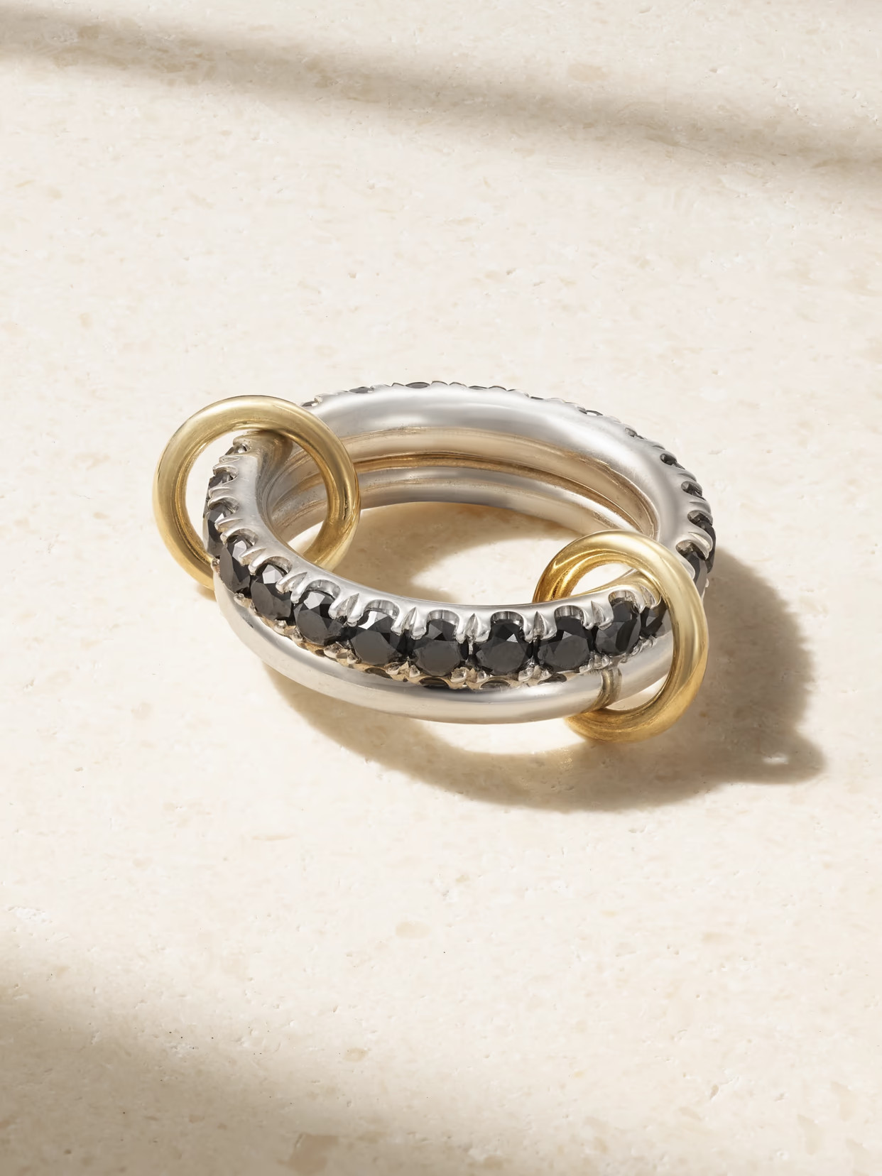 Spinelli Kilcollin - Enzo Set Of Two 18-karat Gold, Sterling Silver And Diamond Rings - 6 | NET-A-PORTER (US)