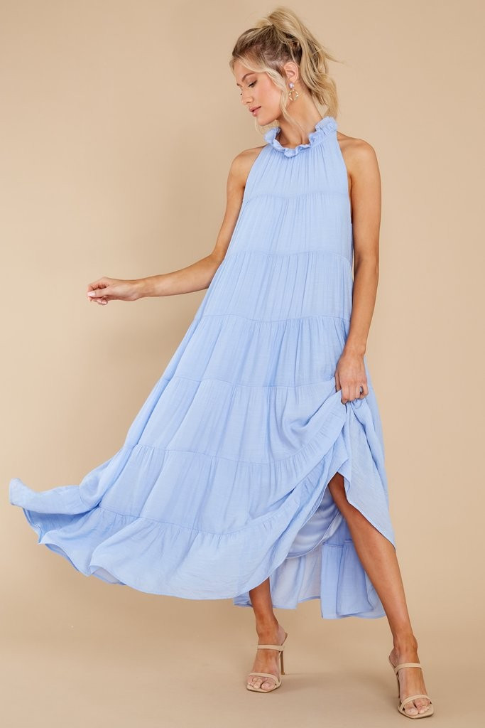 Take Me Dancing Pale Blue Maxi Dress | Red Dress 