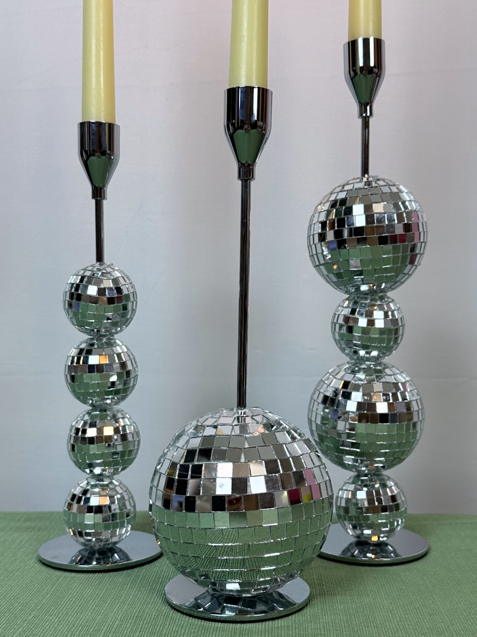 DIY disco candle holders! 🪩 

#LTKHoliday #LTKSeasonal #LTKhome