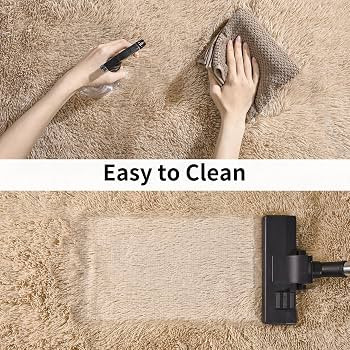 Soft Runner Rugs for Bedroom Hallway 2x6 Beige Fluffy Shag Washable | Amazon (US)