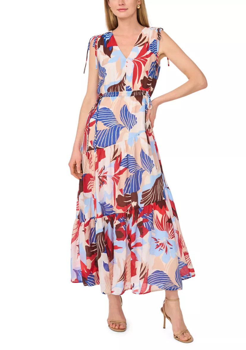 Women's Sleeveless V-Neck Floral Midi Dress | Belk