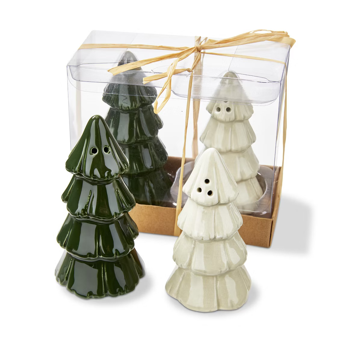 tag Pine Tree Salt and Pepper Shakers Set Ceramic Christmas Decor Multicolor 3.75 in H Hand Wash ... | Target