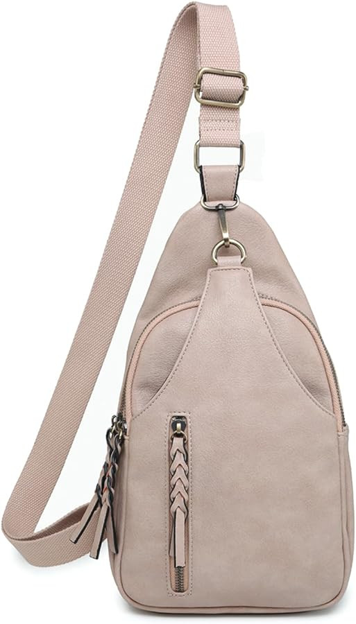 JEN & CO. Nikki Crossbody Sling Bag for Women Vegan Leather Fanny Pack Purse Trendy Chest Bag for... | Amazon (US)