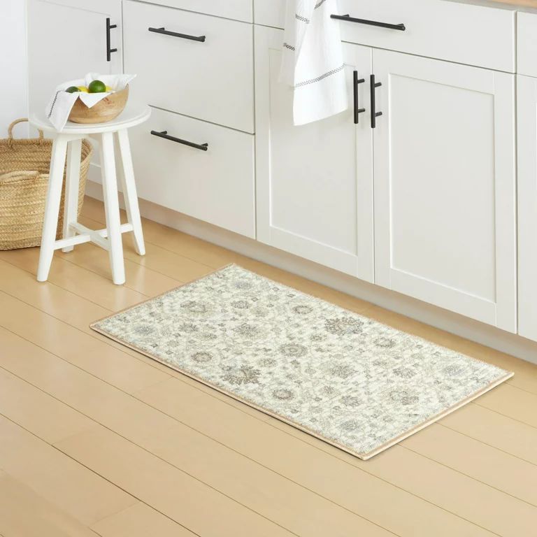 Mainstays Morocco Medallion Fabric Floor Mat, 18"x27", Ivory | Walmart (US)