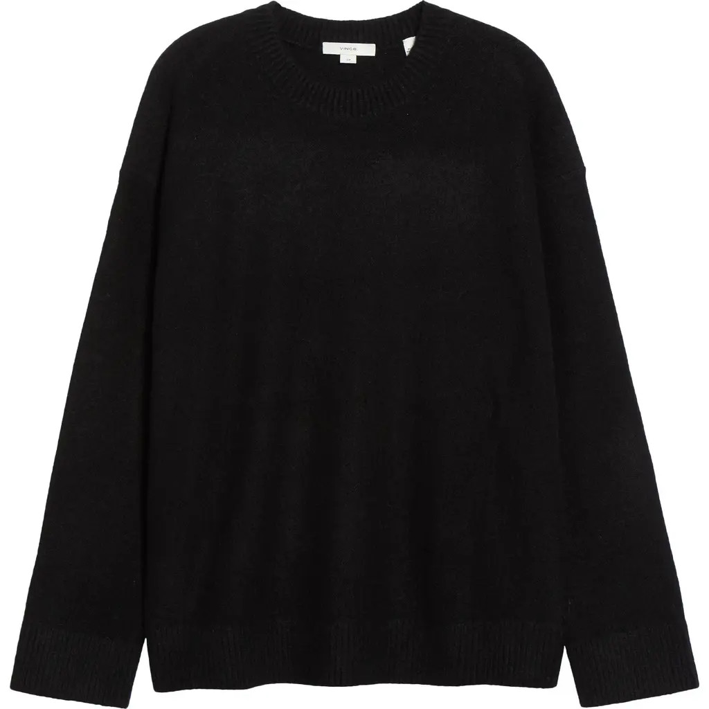 Vince Boiled Cashmere Crewneck Sweater in Black at Nordstrom, Size Xx-Small | Nordstrom