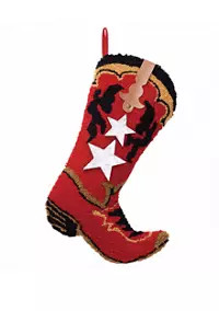 Glitzhome   Hooked Stocking, Red Boot | Belk