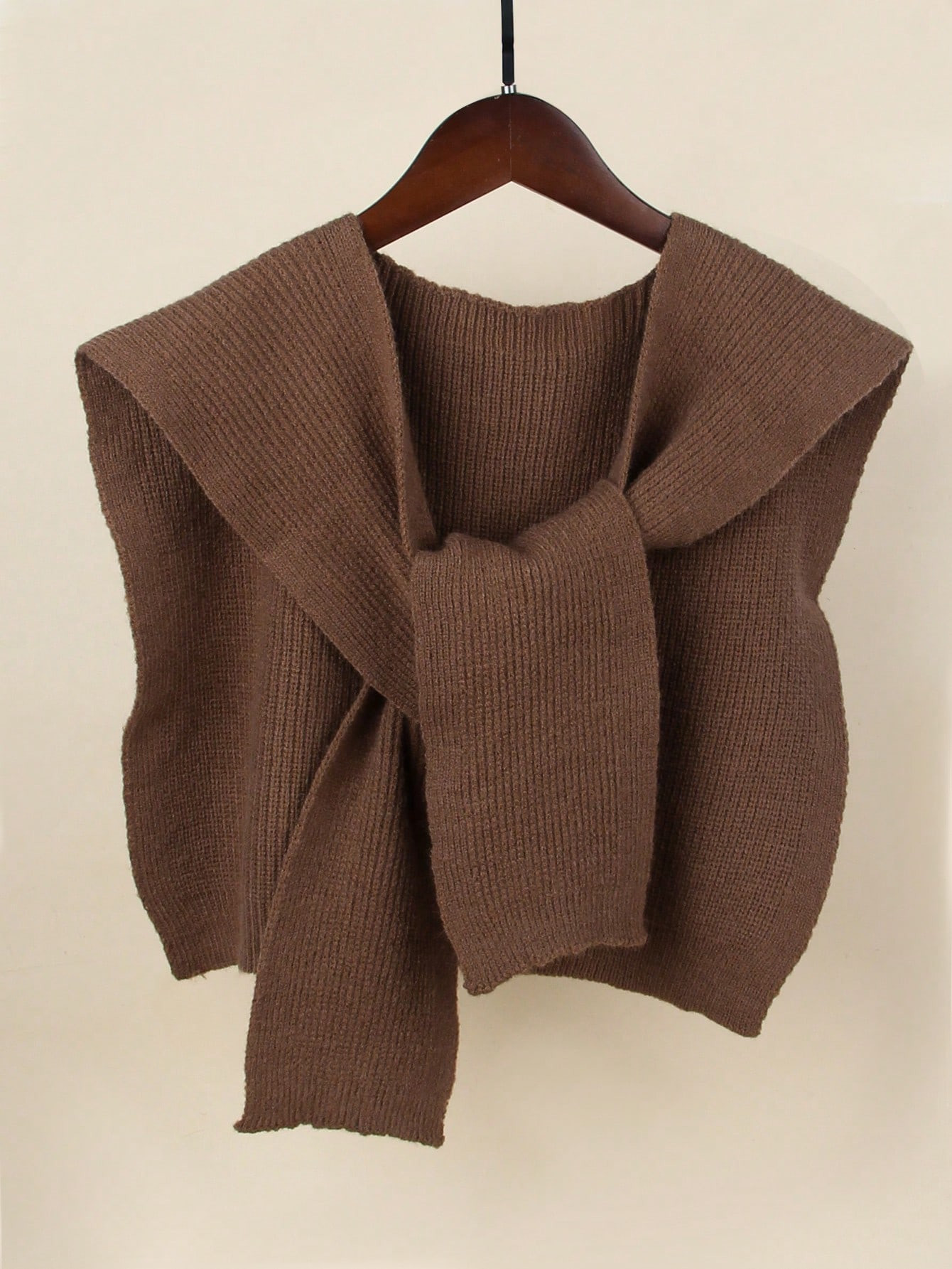 1pc Ladies' Sweet Style Solid Color Knitted Cape Shawl, Warm And Soft For Daily Wear Casual | SHEIN