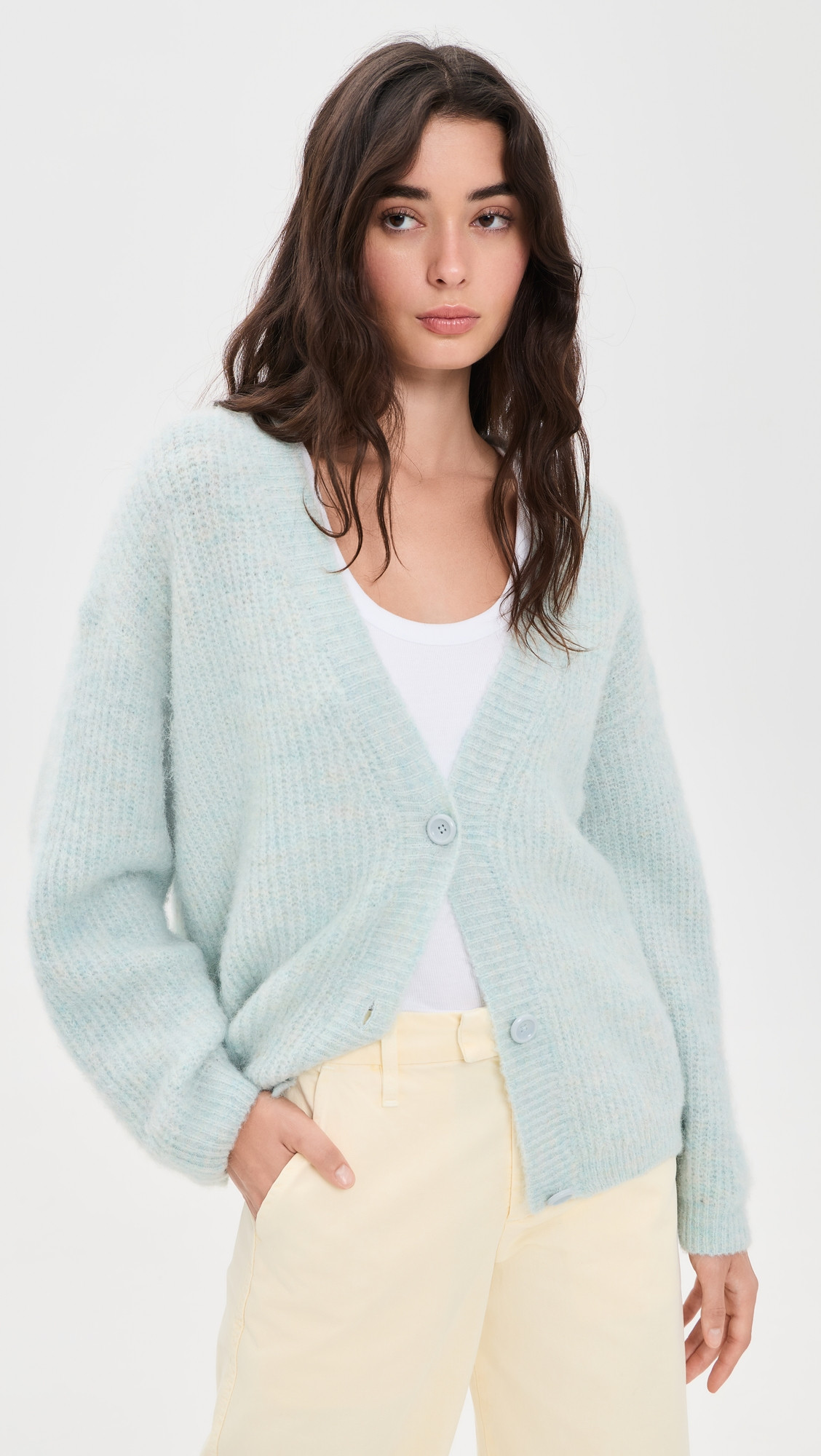 American Vintage East Cardigan Bruine Chine M/L | Shopbop