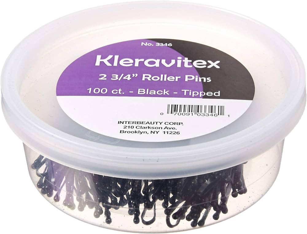 2.75" BLACK Jumbo Bobby Hair Pins - Black Tipped Flat Style Pins for Women - Perfect For Rollers ... | Amazon (US)