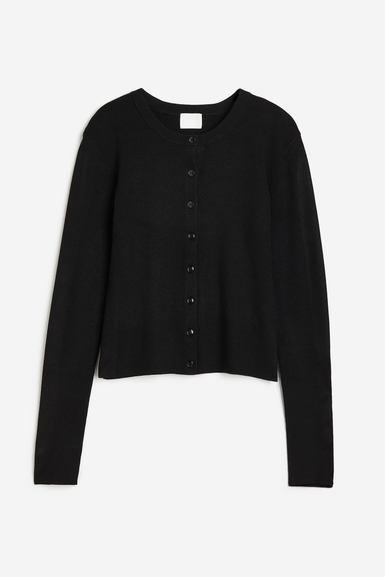 H & M - Fine-knit Cardigan - Black | H&M (US + CA)
