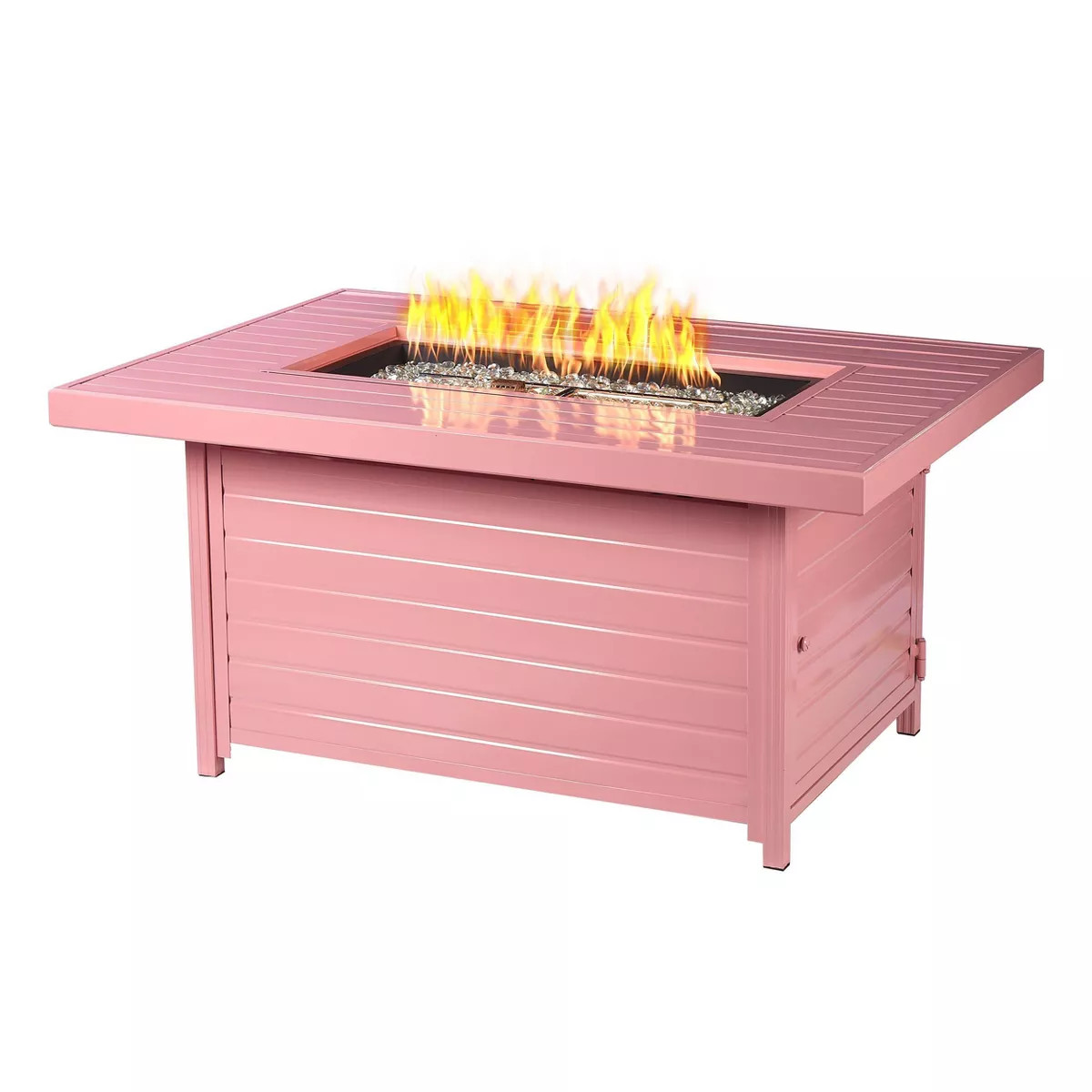 Oakland Living 55000 BTUs Propane Rectangle Outdoor Fire Table with Two Covers Pink | Target