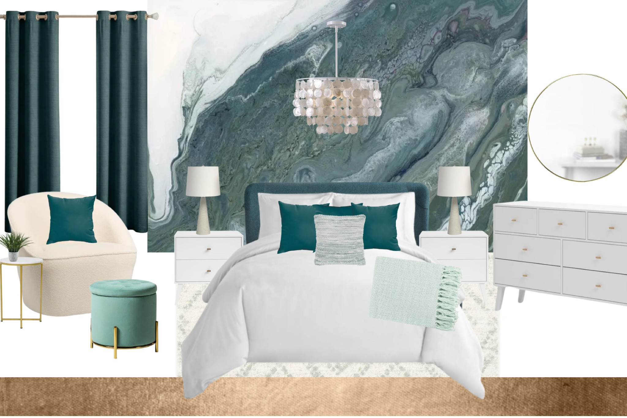 Gorgeous new teal free room design! Perfect amount of pop and color for your next STR refresh! #wayfair #wayfairprofessional #shorttermrentaldesign

#LTKhome