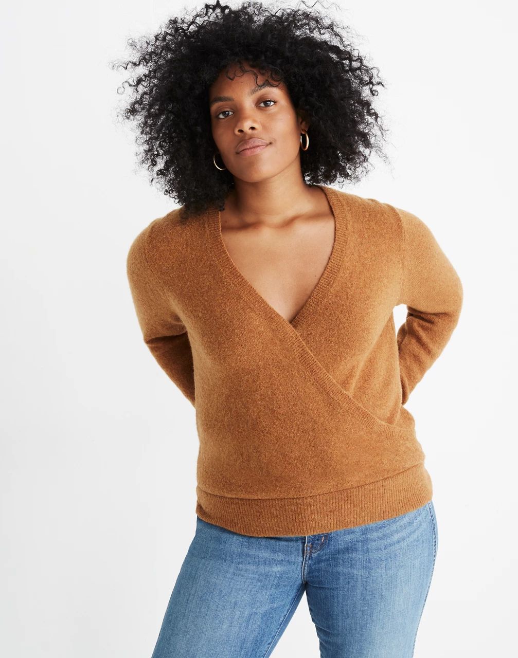 Wrap-Front Pullover Sweater in Coziest Yarn | Madewell