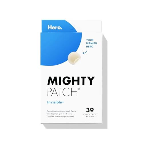 Hero Cosmetics Mighty Patch™ Invisible+ Patch - Daytime Hydrocolloid Acne Pimple Patches for Covering Zits and Blemishes, Ultra Thin Spot Stickers for Face and Skin (24 Medium and 15 Small Patches) | Amazon (US)