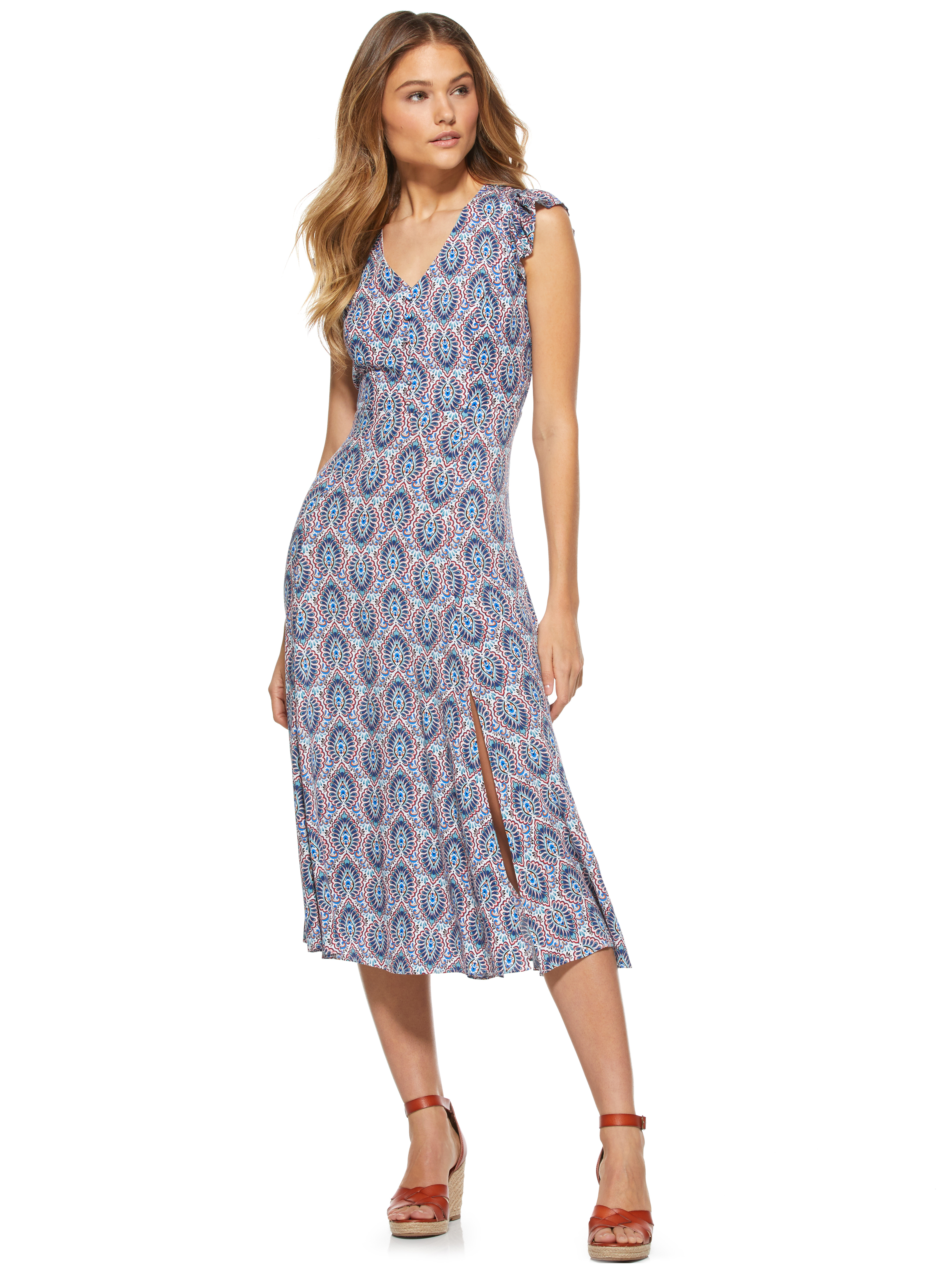 Scoop - Scoop Women's Midi Dress With Back Keyhole - Walmart.com | Walmart (US)