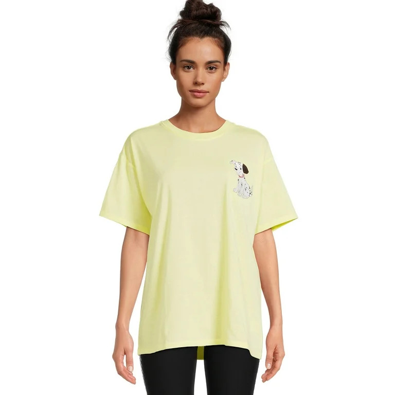 Disney 101 Dalmatians Juniors Embroidered Oversized Graphic Tee, Sizes XS-3XL | Walmart (US)