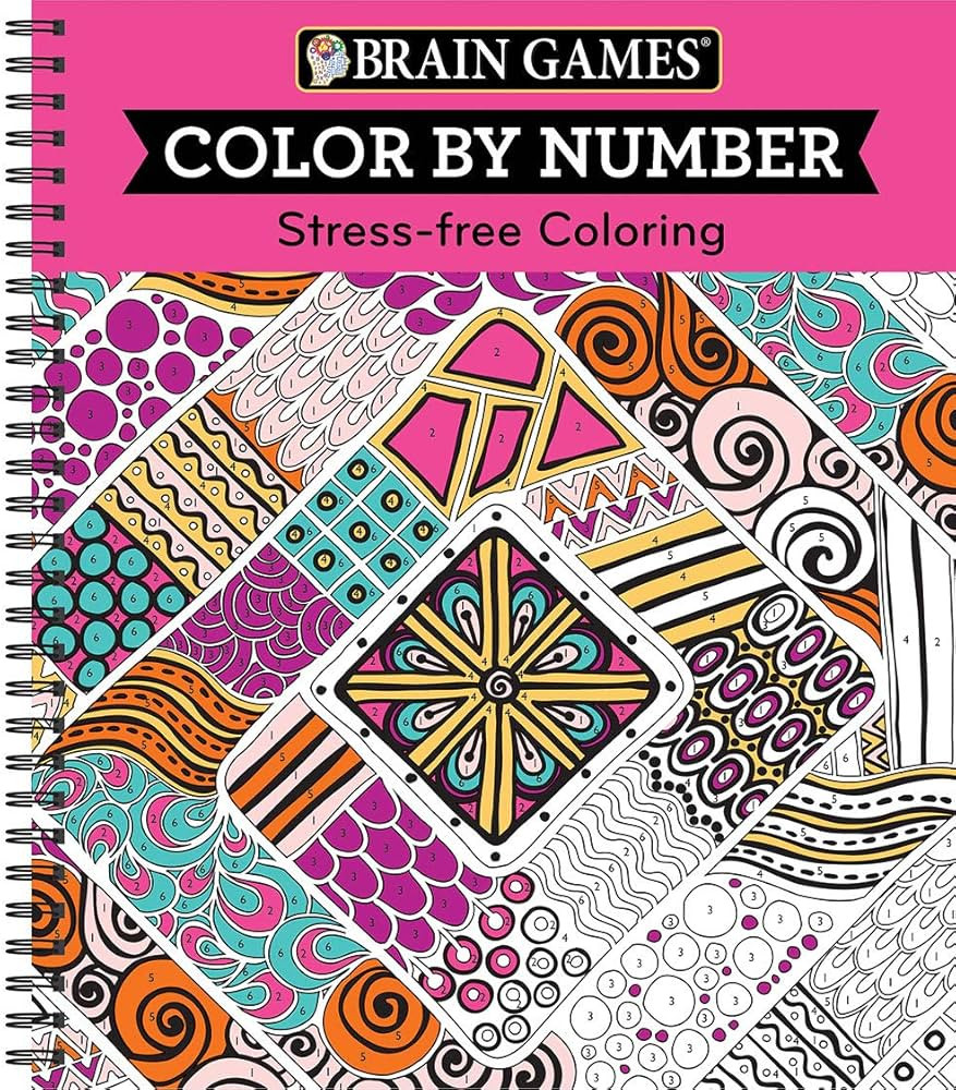 Brain Games - Color by Number: Stress-Free Coloring (Pink) | Amazon (US)