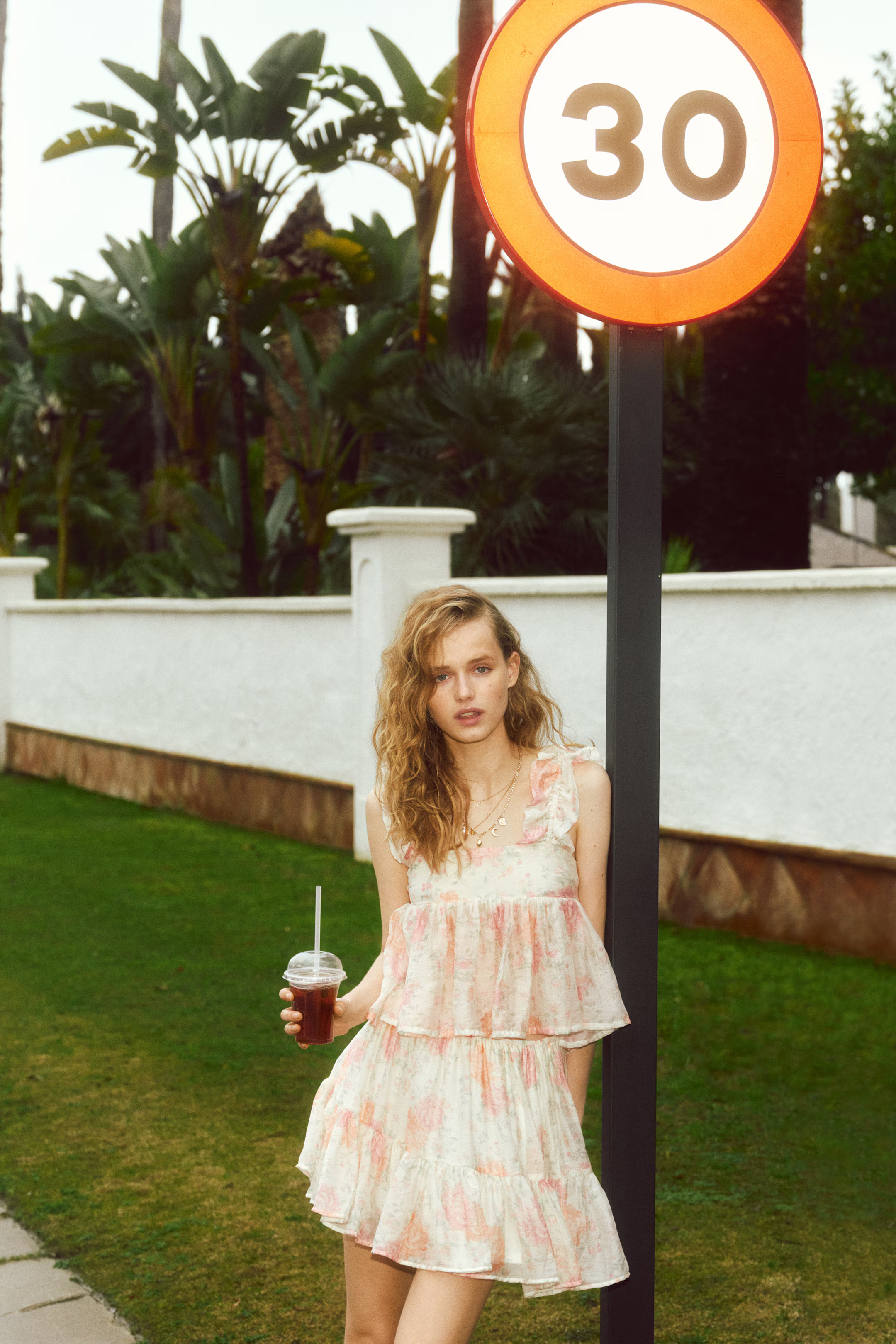 Flounced Mini Skirt - White/floral - Ladies | H&M CA | H&M (US + CA)