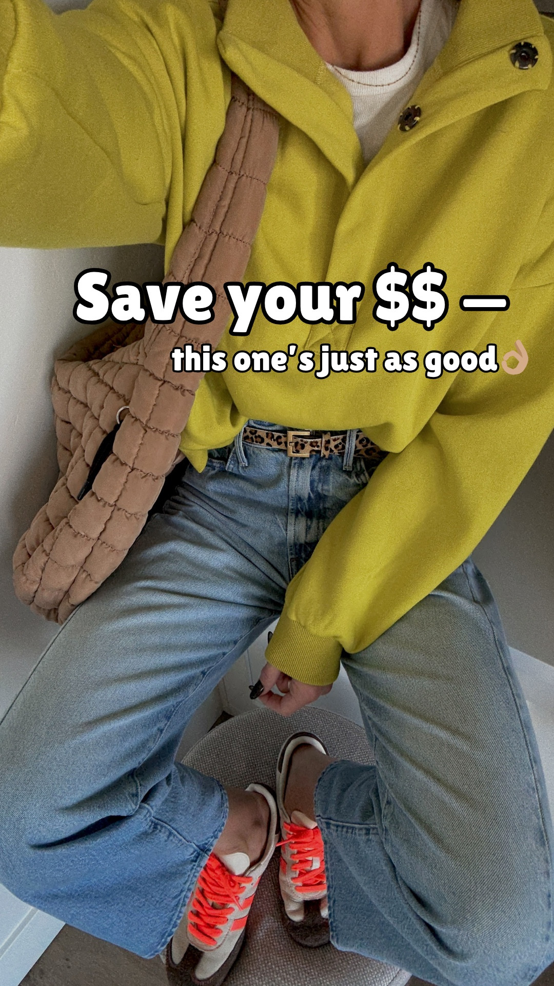 If you love a good Amazon look for less moment — this one delivers. $30 versus $108 and honestly… I’d never know which was which if I didn’t check the tag. 👀

👉Comes in eight colors, but this citron yellow is my rule-breaker moment — because who says color has an expiration date? If you’re more of a neutral girl, the gray and brown are so good too. 

sizing-
I sized up to a large in the pullover for an extra oversized fit. I’m sure the medium would have been fine. 
Jeans fit tts.

#LTKOver40 #LTKActive #LTKFindsUnder50