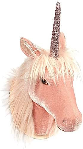 Juvale Unicorn Head Wall Mount - Wall Art Room Decor, Girls, Pink - 8.5 x 16.2 x 7 inches | Amazon (US)