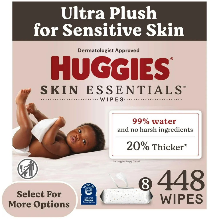Huggies Skin Essentials Baby Wipes, 8 Pack, 448 Total Count (Select for More) | Walmart (US)