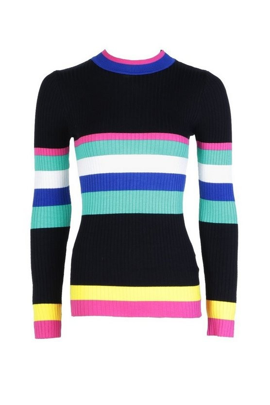 Multi Coloured Stripe Jumper | Boohoo.com (UK & IE)