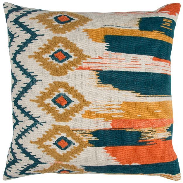 20"x20" Oversize Boho Ikat Square Throw Pillow - Rizzy Home | Target