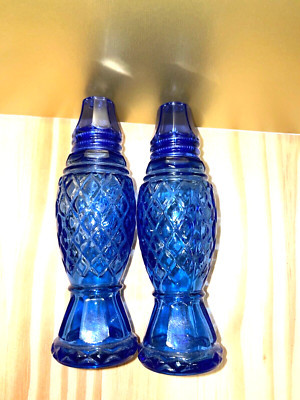 Avon Crystal Point Cobalt blue Salt & Pepper Shaker Sonnet Cotillion Cologne | eBay US