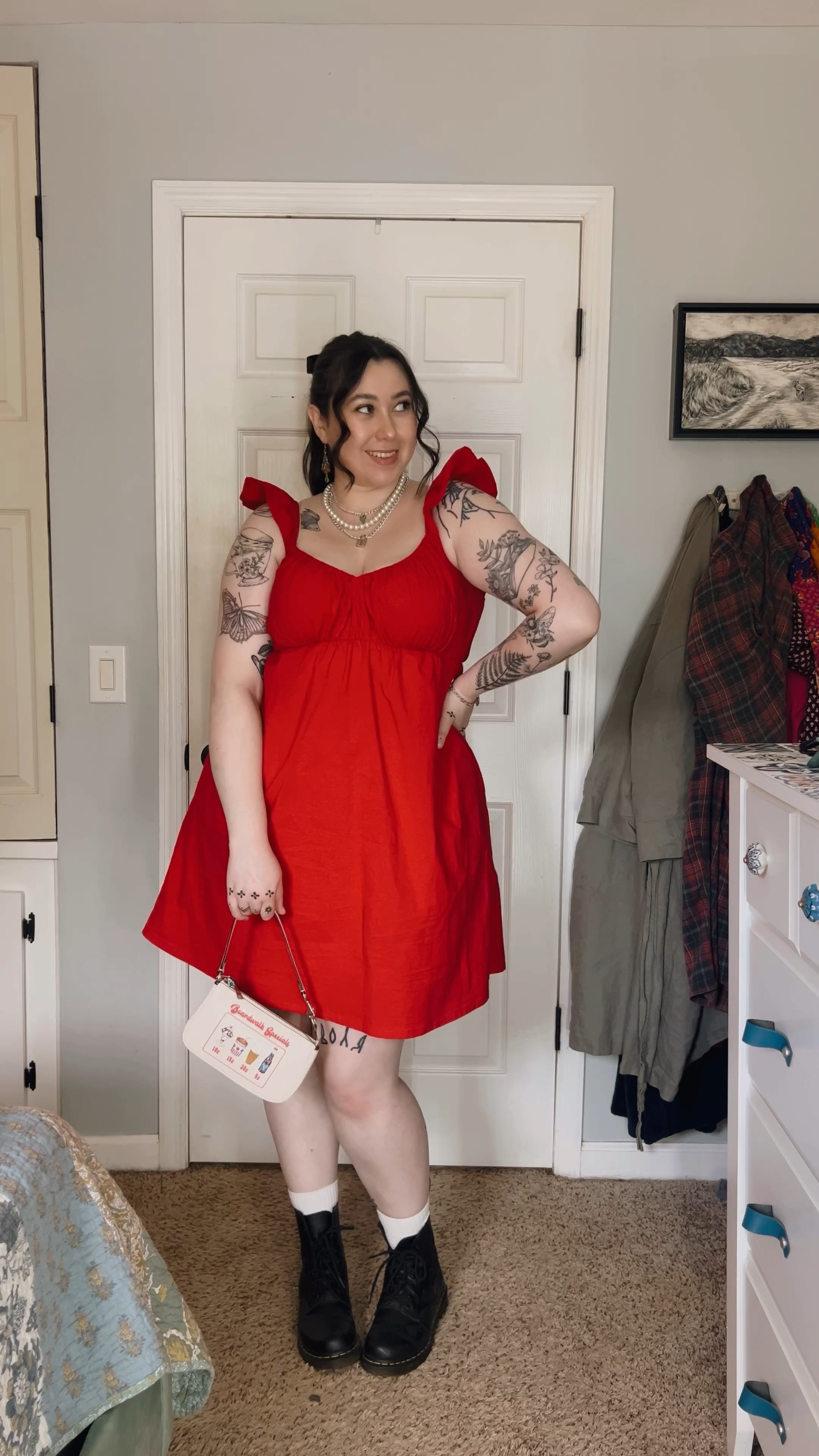 Red dress night out midsize summer outfit #dressoutfit #reddress 

#LTKSummerSales #LTKFindsUnder50 #LTKMidsize