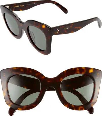 CELINE Bold 3 Dots 47mm Butterfly Sunglasses | Nordstrom | Nordstrom
