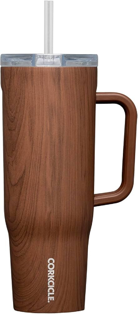 Corkcicle Cruiser Insulated Tumbler with Handle and Straw, Walnut Wood, 40 oz – Reusable Water ... | Amazon (US)