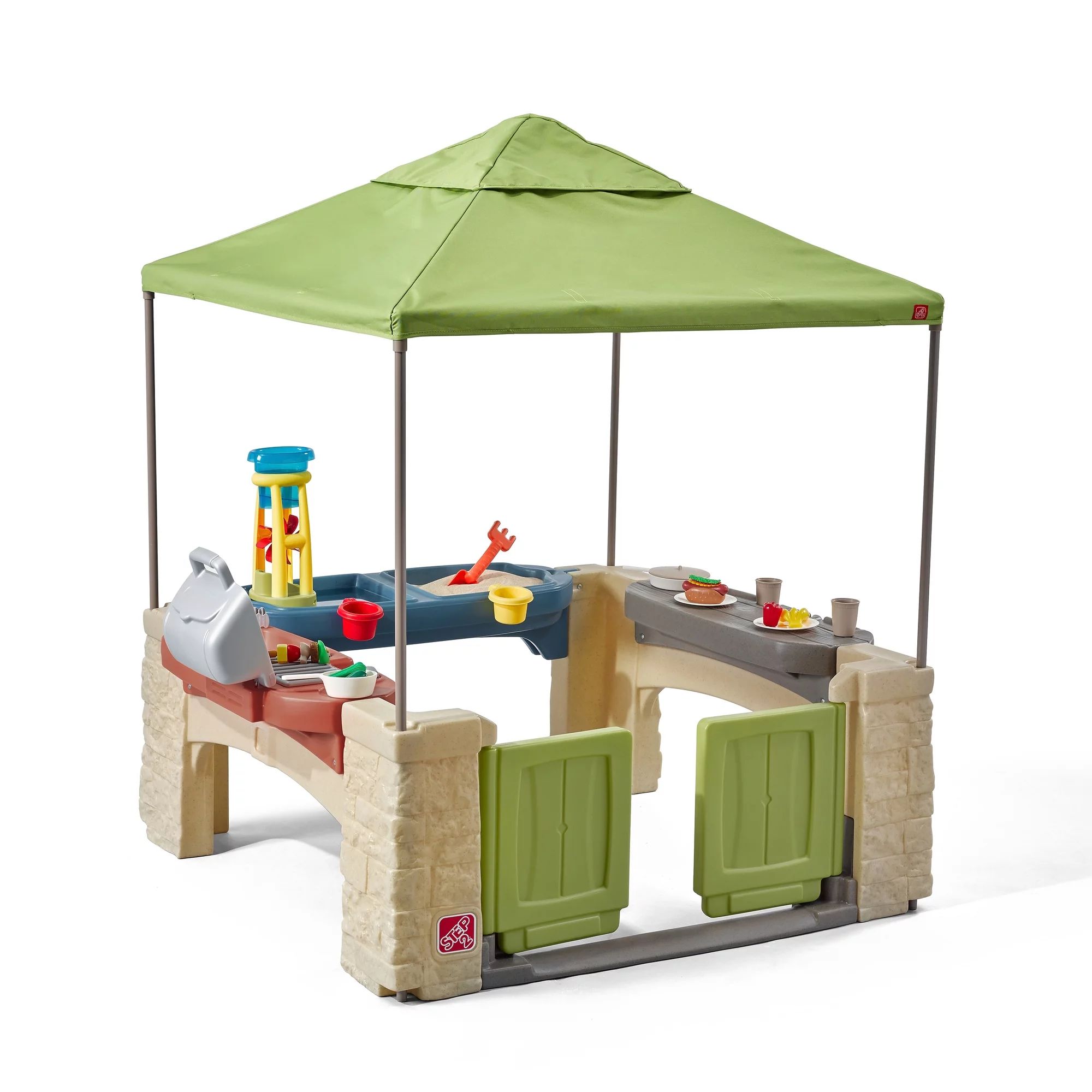 Step2 All-Around Playtime Patio with Canopy with 16 Play Accessories Playhouse Kids Outdoor Toys ... | Walmart (US)