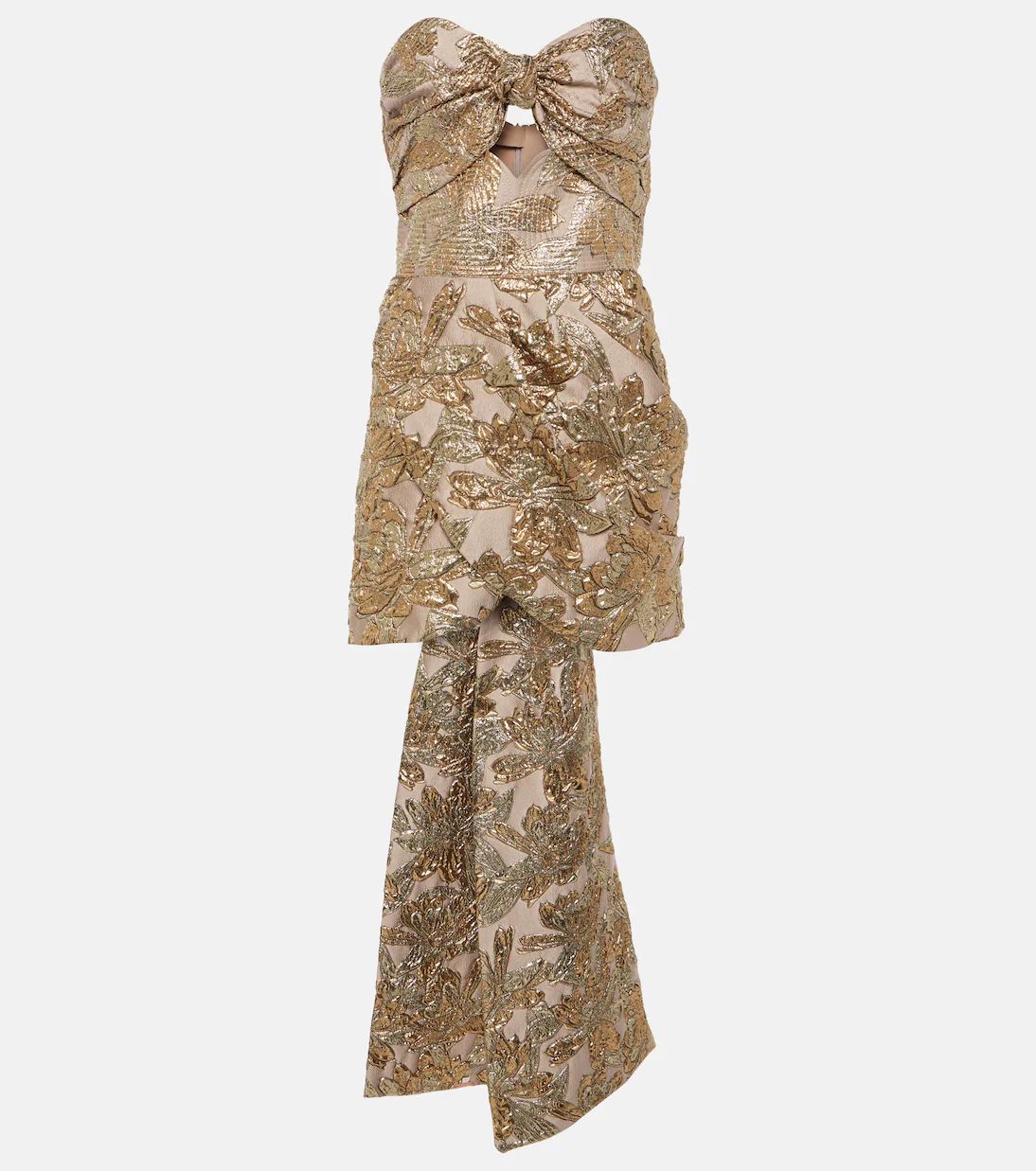 Bow-detail cutout brocade minidress | Mytheresa (US/CA)