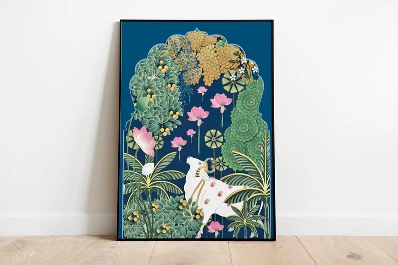 Indian Folk Art Cow Prints Living Room Decor Printable | Etsy | Etsy (US)