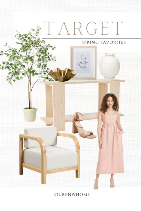 Spring home and fashion favorites at Target 🎯 

Target home, spring fashion, pink dress, maxi dress, midi dress, nude shoes, tan sandals, high heeled sandals, strappy sandals, white vase, spring decor, home decor, metal bowl, gold bowl, modern decor, neutral console table, entryway table, accent chair, Target furniture, living room furniture, faux maple tree, faux tree, faux greenery, floral wall art, sketch wall art, botanical art, midi dress, spring fashion, summer fashion, wedding guest dress

#LTKSeasonal #LTKHome #LTKStyleTip