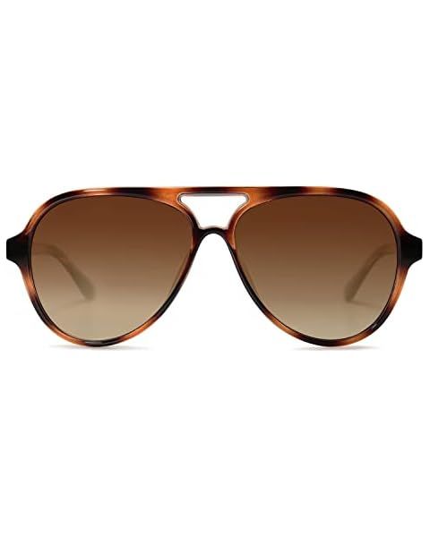 SOJOS Retro Square Polarized Aviator Sunglasses Womens Mens 70s Vintage Double Bridge Sun Glasses... | Amazon (US)