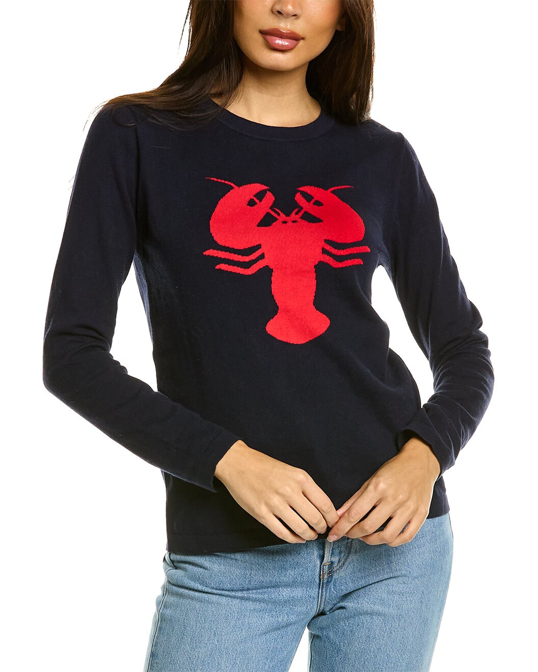 Intarsia Lobster Cashmere-Blend Sweater | Rue La La