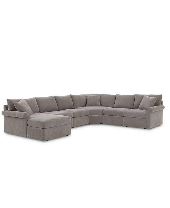 Wedport 6-Pc. Fabric Modular Chaise Sectional Sofa with Wedge Corner Piece, Created for Macy's | Macys (US)
