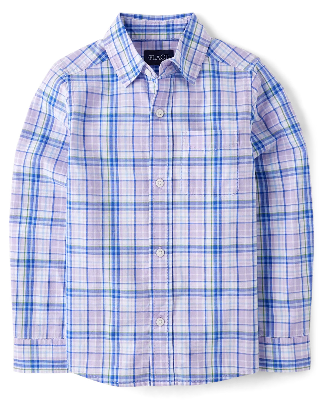 Boys Dad And Me Plaid Poplin Button Up Shirt - purple | The Children's Place