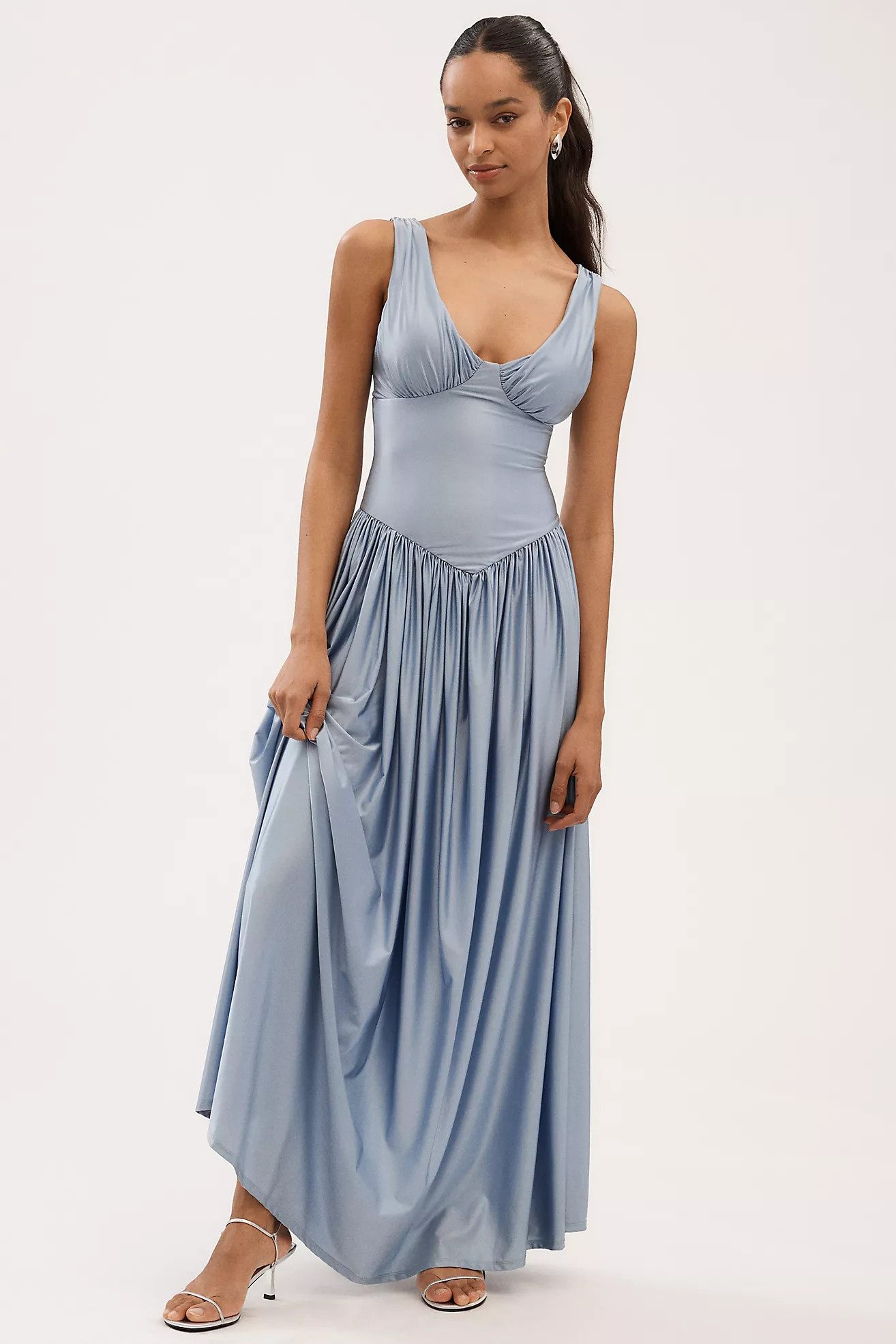 Delfi Collective Francoise Sleeveless Basque-Waist Maxi Dress | Anthropologie (US)