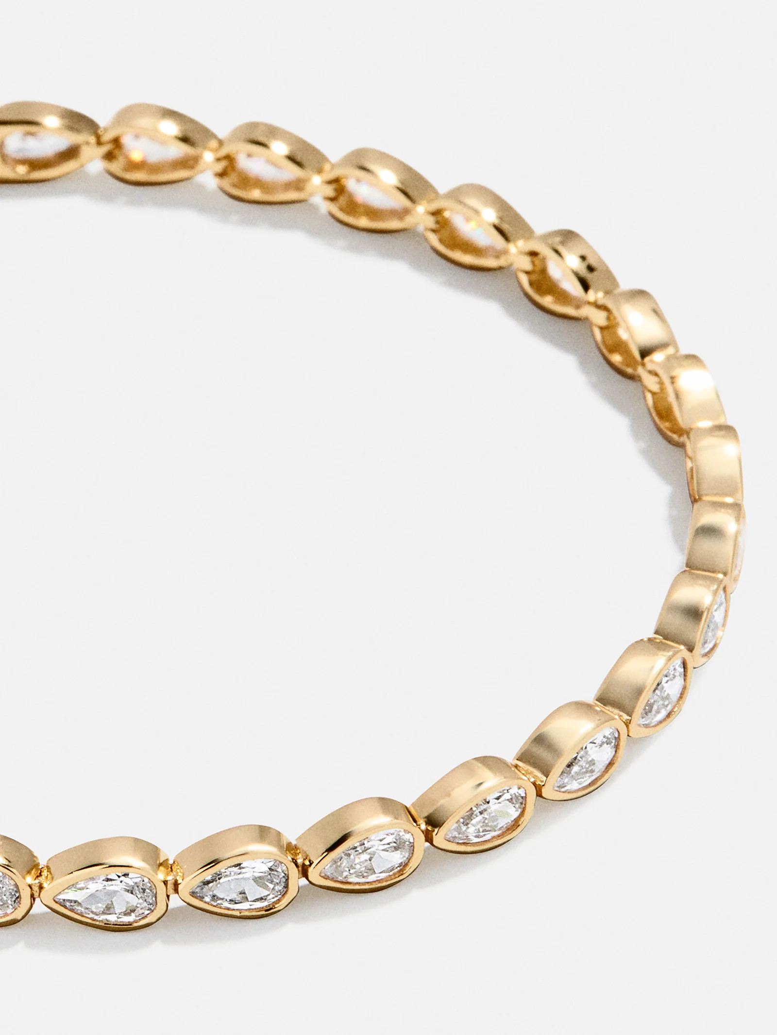 Amanda 18K Gold Tennis Bracelet - Pear Bezel | BaubleBar
