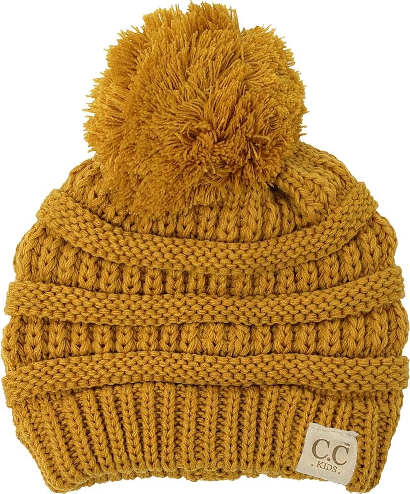 Funky Junque Kids Baby Toddler Cable Knit Children’s Pom Winter Hat Beanie | Amazon (US)