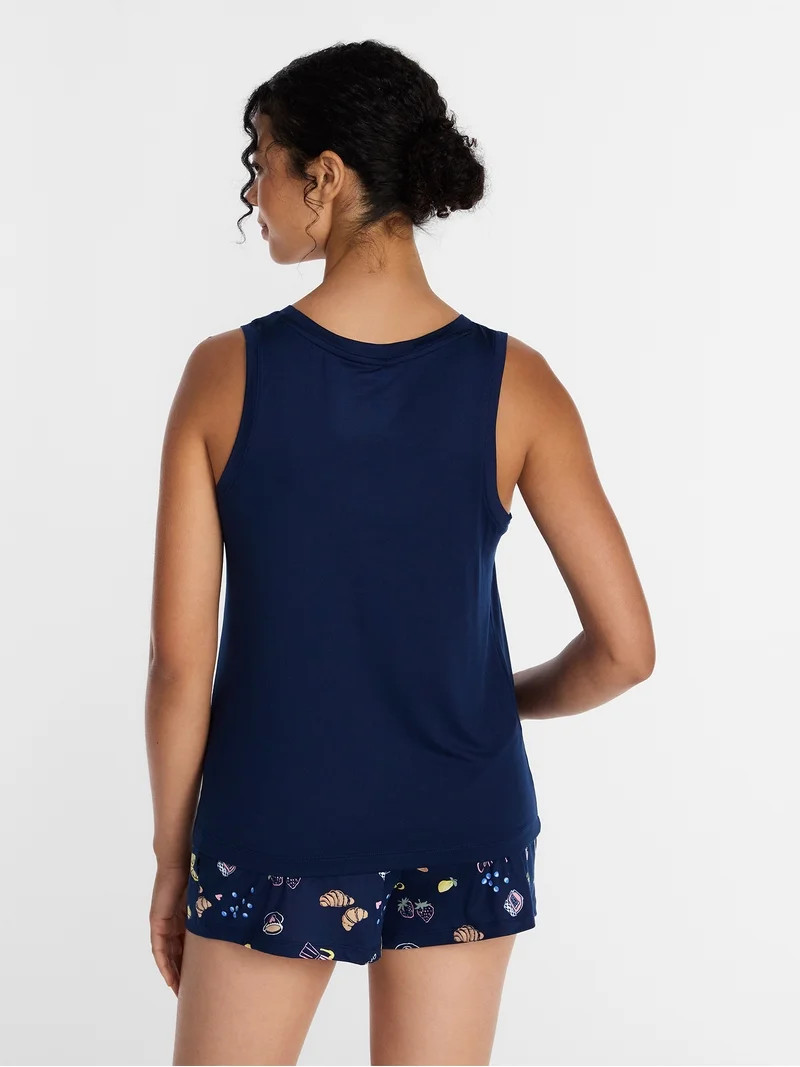 Joyspun Women's Tank Top and Shorts Pajama Set, 2-Piece, Sizes XS-3X | Walmart (US)